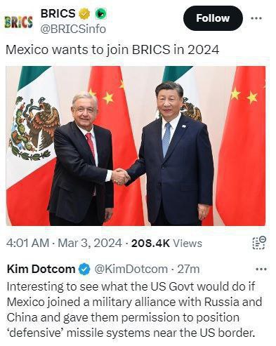 ⚡️🇲🇽Je Mexiko potenciálním členem BRICS?Mexické úřady reagovaly dvěma způsoby na f...