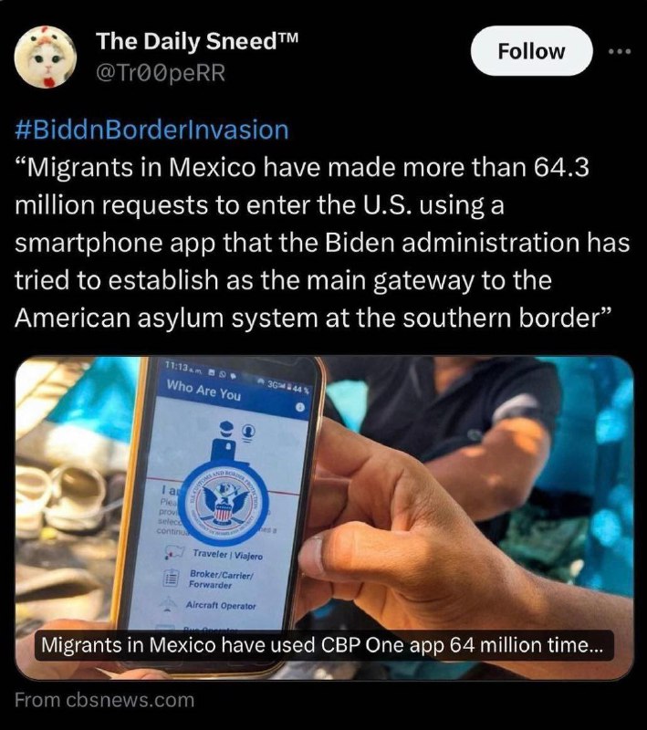 Migranti z Mexika podali více než 64,3 milionu žádostí o vstup do Spojených států pomocí ap...