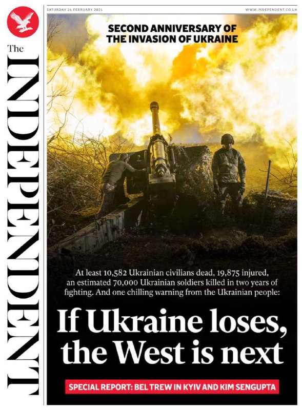 "Pokud Ukrajina prohraje, bude na řadě Západ": The Independent požaduje, aby Kyjev dos...