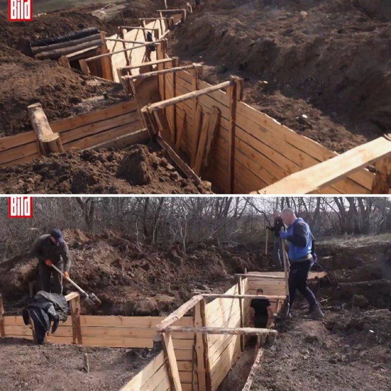 Výstavba opevnění probíhá 10 km od ruských hranic v Charkovské oblasti.