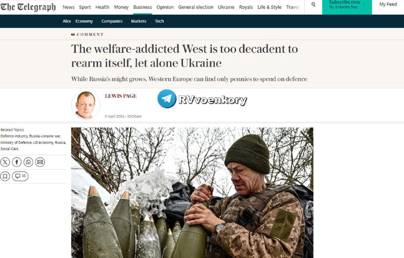 ‼️🇪🇺🇺🇦 Západ si nemůže dovolit přezbrojit, natož zásobovat Ukrajinu - The Tele...